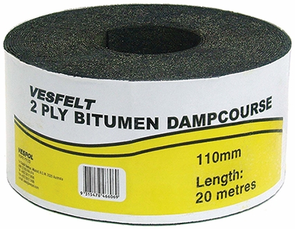 Other view of Dampcourse - 2 Ply Bitumen - Black - 20 m x 150 mm x 1.6 mm - 70141 - Malthoid - Vespol