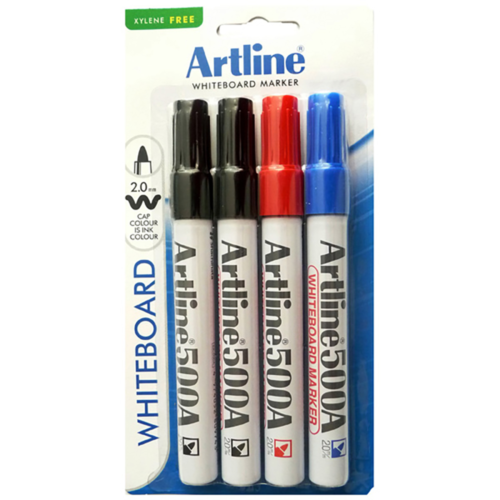 Other view of Artline 500A - 1500715A - Whiteboard Marker - 2mm bullet nib - Assorted - Pack of 4