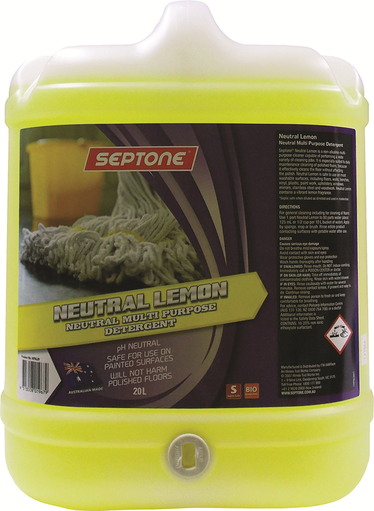 Other view of Neutral Multi-Purpose Cleaner - Fluorescent Yellow - 20 L - Can - HFNL20 - Neutral Lemon - Septone