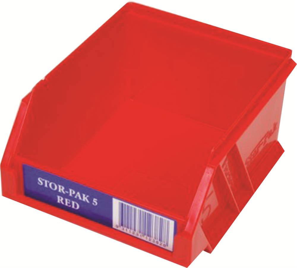 Other view of Fischer - Stor-Pak 5 - Plastic Storage Bin - Red - 0.5L - 100mm x II5mm x 60mm