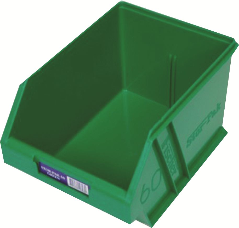 Other view of Fischer - Stor-Pak 60 - Plastic Storage Bin - Green - 6L - 200mm x 275mm x 165mm