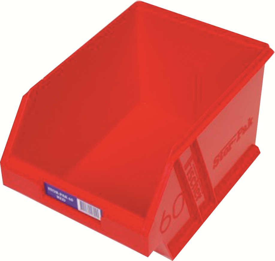 Other view of Fischer - Stor-Pak 60 - Plastic Storage Bin - Red - 6L - 200mm x 275mm x 165mm