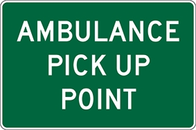 Other view of Safety Sign - Emergency Information - Ambulance Pick Up Point - Polypropylene - White/Green - 600 x 450 mm - Prosafe