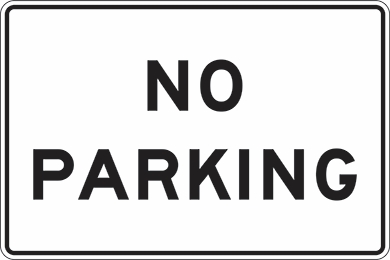 Other view of Safety Sign - Traffic - No Parking - Polypropylene - Black On White - 600 x 450 mm - Prosafe