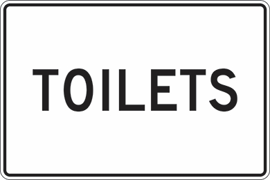 Other view of Safety Sign - Informational - TOILETS - Polypropylene - Black/White - 600 x 450 mm - Prosafe