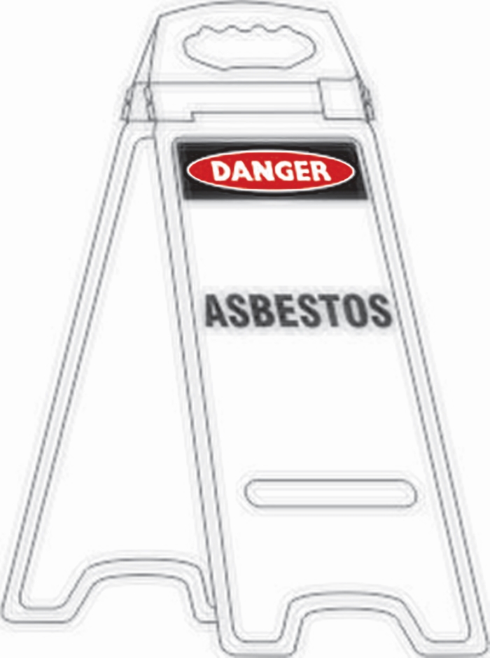 Other view of Deluxe Floor Stand - Danger Asbestos - Polypropylene - White - 1876043 - Prosafe