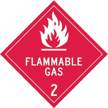 Other view of Safety Sign - Dangerous Goods Class Diamond - Flammable Gas 2 - Metal - White On Red - 270 x 270 mm - Prosafe