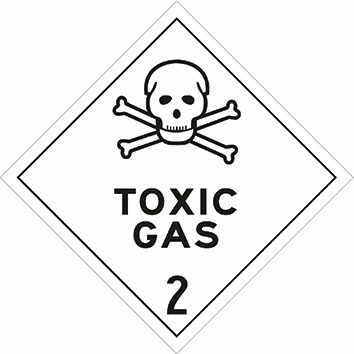 Other view of Safety Sign - Dangerous Goods Class Diamond - Toxic Gas 2 - Metal - Black On White - 270 x 270 mm - Prosafe