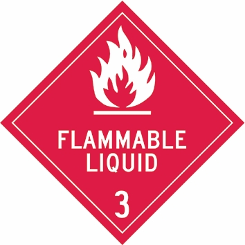 Other view of Safety Sign - Dangerous Goods Class Diamond - Flammable Liquid 3 - Metal - White On Red - 270 x 270 mm - Prosafe