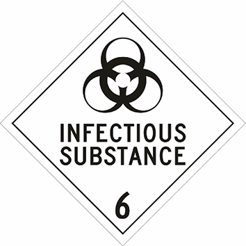 Other view of Safety Sign - Dangerous Goods Class Diamond - Infectious Substance 6 - Metal - Black On White - 270 x 270 mm - Prosafe