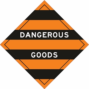 Other view of Safety Sign - Dangerous Goods Class Diamond - Dangerous Goods - Metal - White On Orange/Black - 270 x 270 mm - Prosafe