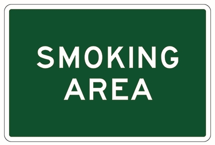 Other view of Safety Sign - Notice - Smoking Area - Polypropylene - White On Green - 600 x 450 mm - Prosafe