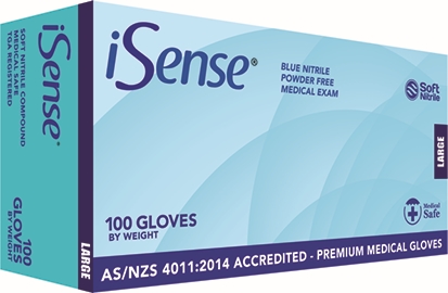 Other view of The Glove Company iSense® Blue Nitrile 230004 Disposable Gloves - Nitrile - Powder Free - Non Sterile - Textured - HACCP Certified- XL - Box of 100