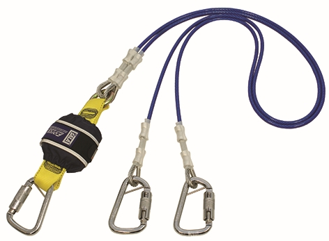 Other view of Fixed Shock Absorbing Wire Cable Lanyard - Repel™ Technology Polyester Web - Yellow - 2 m Length - Z12204545WR - Force2™