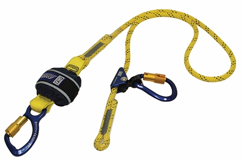 Other view of Adjustable Shock Absorbing Kernmantle Rope Lanyard - Repel™ Technology Polyester Web - Yellow - 2 m Length - Z11206159R - Force2™