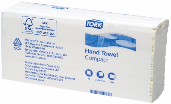 Other view of Compact Hand Towel - White - 24.5 x 19 cm - 2310769 - Tork