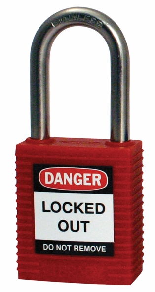 Other view of PADLOCK KD BRADY 872390 LOTO RED SSTEEL