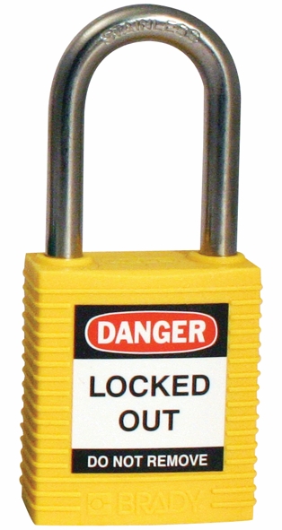 Other view of PADLOCK KD BRADY 872393 LOTO YELL SSTEEL