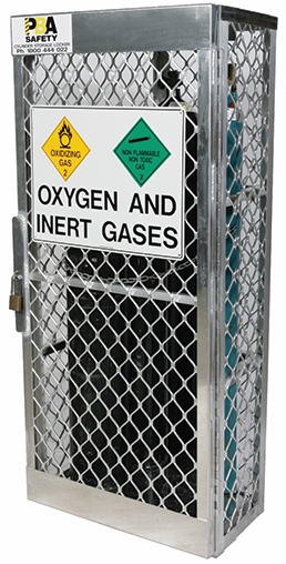 Other view of Cylinder Storage Cage for Compressed Gas - 5 Cylinders - Vertical - Single Side Door - 760 mm x 1800 mm x 415 mm - Aluminium - 23014 OIG - PBA Safety