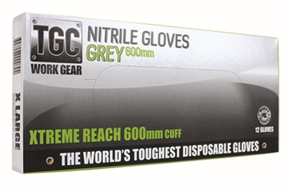 Other view of The Glove Company TGC Grey Nitrile 162603 Disposable Gloves - Nitrile - Powder Free -Ambidextrous - HACCP Certified - 600 mm - L - Pack of 12