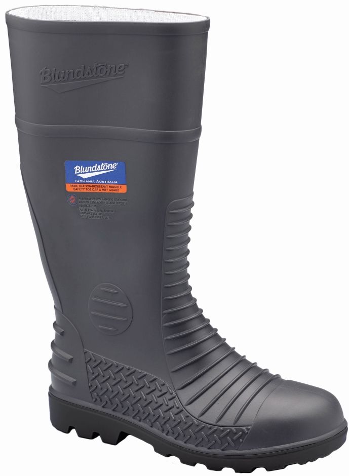 Other view of Men's/Women's Safety Gumboots - Metatarsal Guard - PVC/Nitrile - Grey - Size 12 - Style 028 - Comfort Arch - Blundstone