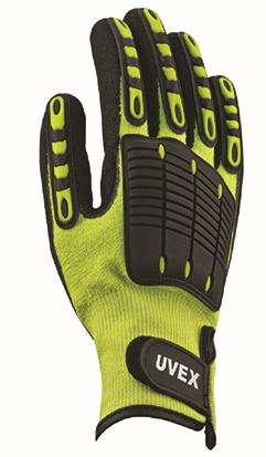 Other view of Uvex Synexo Impact 1 60598 Nitrile Cut & Impact Resistant Gloves - Hivis Yellow 2XL - Palm Coated Hook-An-Loop Closure