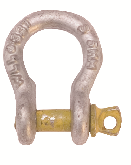 Other view of Bullivants Grade S Safety Pin Bow Shackle - Load Rated Shackles - Galvanised - Yellow/White - 13mm - 2T