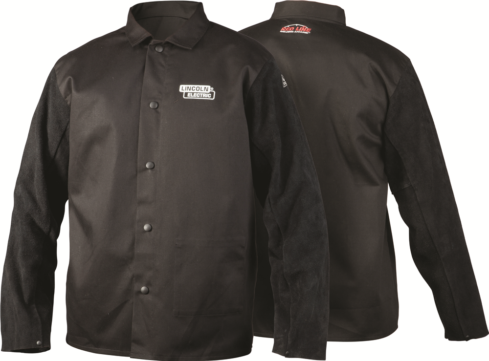 Other view of Welder's Flame Retardant Jacket with Leather Sleeves - XL - Redline - Lincoln Electric