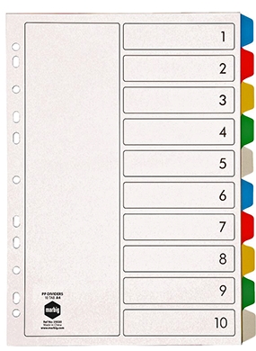 Other view of DIVIDER A4 10 TAB MARBIG POLYPROP MULTI