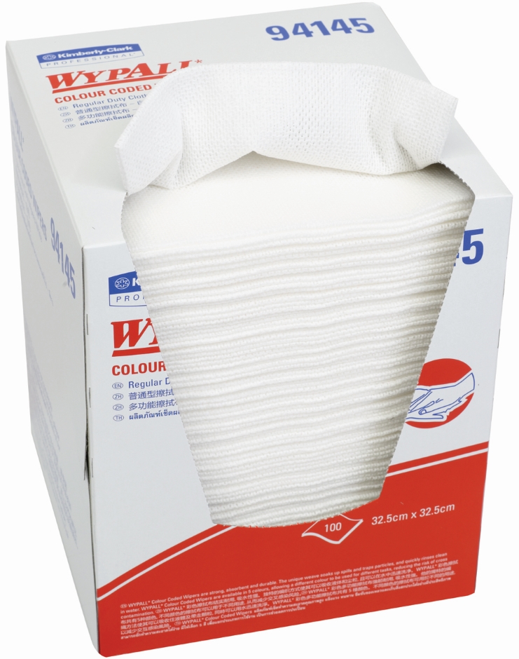 Other view of Regular Duty Colour Coded Wiper - White - 32.5 x 32 cm - 100/Box - 94145 - Wypall