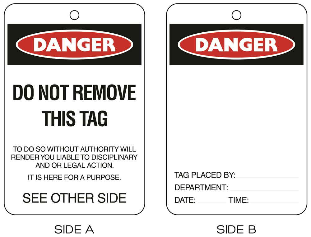 Other view of D/Not Remove/PLC Lockout Tag -P -100 x 150mm -(10)