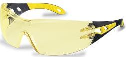 Other view of Safety Spectacles with Guard - Black/Yellow Frame - Polycarbonate Amber Lens - A/F, HC, S/R, S/E - 9192-306G - pheos - uvex