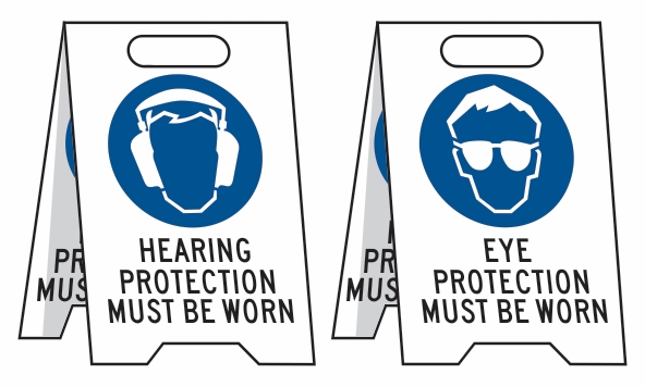 Other view of Floor Stand - Eye Protection/Hearing Protection - Corflute - White - 300 x 510 mm - 3071075 - Prosafe