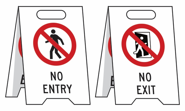 Other view of Floor Stand - No Entry/No Exit - Corflute - White - 300 x 510 mm - 3071109 - Prosafe