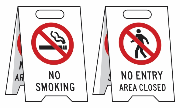 Other view of Floor Stand - No Smoking/No Entry - Corflute - White - 300 x 510 mm - 3071126 - Prosafe