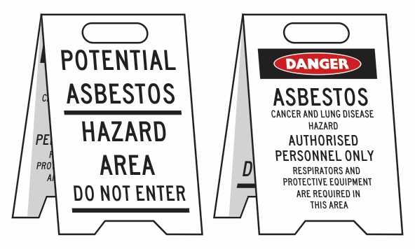 Other view of Floor Stand - Danger Asbestos - Corflute - White - 300 x 510 mm - 3071160 - Prosafe