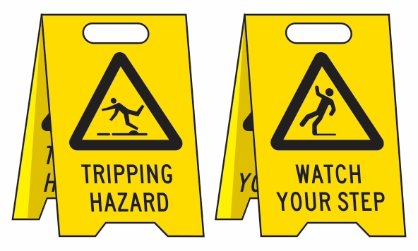 Other view of Floor Stand - Tripping Hazard/Watch Your Step - Corflute - Yellow - 300 x 510 mm - 3071194 - Prosafe