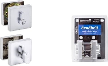 Other view of Deadbolt - Square Single Cylinder & Turn - Satin Chrome Pearl - 65 mm x 65 mm - WDB70SCC - Trio - 6/Pack