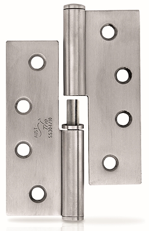 Other view of Butt Hinge - Lift Off Pin - Right Hand - 304 Stainless Steel - Satin - 100 mm x 75 mm x 2.5 mm - R1-175LORH - Trio