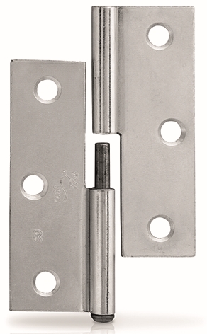 Other view of Butt Hinge - Lift Off Pin - Right Hand - Steel - Zinc - 85 mm x 60 mm x 1.6 mm - T8516RHZPLO20 - Trio