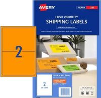 Other view of Shipping Label - High Visibility - Permanent Adhesive - Paper - Fluoro Orange - 199.6 x 143.5 mm - 2/Sheet - 959404 - Avery