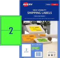 Other view of Shipping Label - High Visibility - Permanent Adhesive - Paper - Fluoro Green - 199.6 x 143.5 mm - 2/Sheet - 959408 - Avery