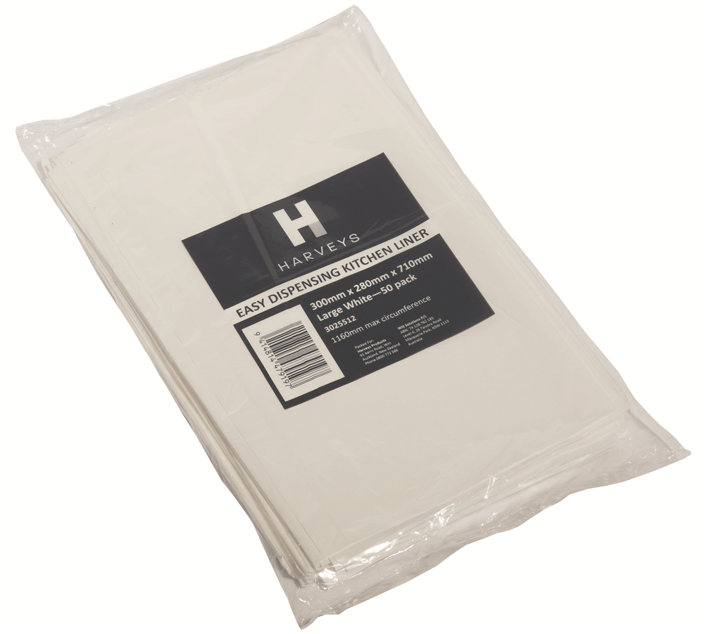 Other view of Harveys - Kitchen Bin Liner - 36L -  Large - 71 x 58cm -White -   Pack of 50