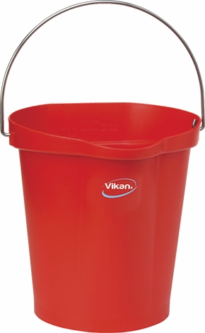 Other view of Heavy Duty Hygiene Bucket - Polypropylene - Red - 12 L - 5686 - Vikan