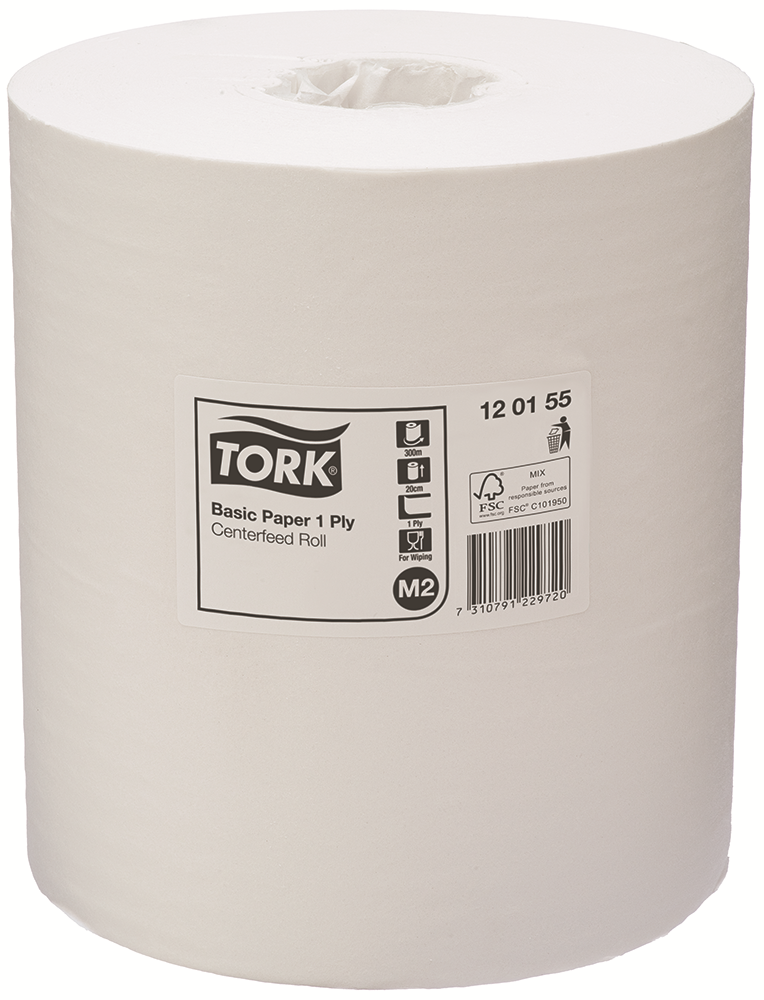 Other view of Centrefeed Roll Wipers 1 Ply - White - 300m - 120155 - Tork