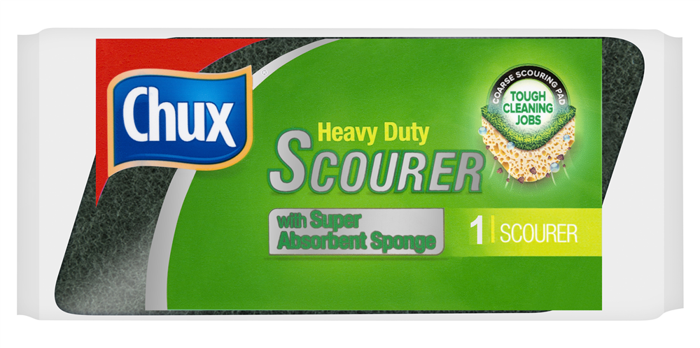 Other view of CHUX® - HDSPG1/12 - Heavy Duty Sponge Scourer - Green/Yellow - (12)