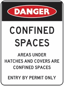 Other view of Safety Sign - Danger - Confined Spaces - Colorbond Steel - Red/Black/White - 225 x 300 mm - Prosafe