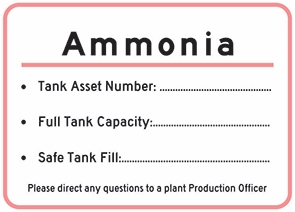 Other view of Safety Sign - Ammonia - Poly - Black On White - 250 x 180 mm - Prosafe