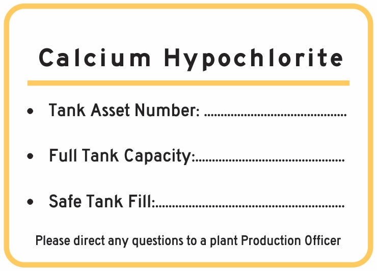 Other view of Safety Sign - Calcium Hypochlorite - Poly - Black On White - 250 x 180 mm - Prosafe