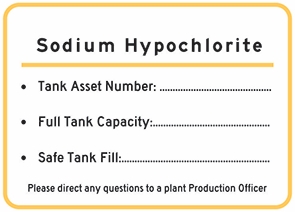 Other view of Safety Sign - Sodium Hypochlorite - Poly - Black On White - 250 x 180 mm - Prosafe